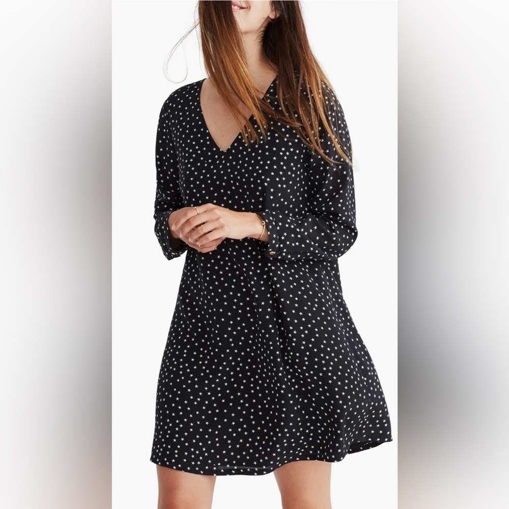 NWOT - Madewell Star Silk Button Back Dress - Size S
